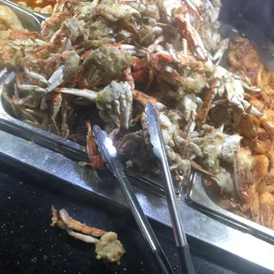 Crab leg dinner from 3 month old baby crabs. With no meat. Don't even know how they serve this