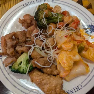 One plate of food at China Buffet, Salisbury