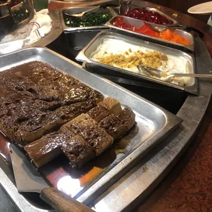 Jell-O&apos;s, banana pudding and forgot with the chocolate thing is. Highly recommend.