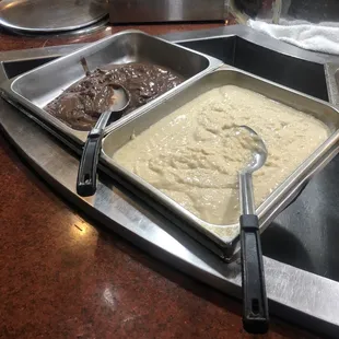 Tapioca and Chocolate pudding.