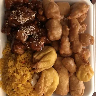 Buffet to-go plate, 5 items for $9.99