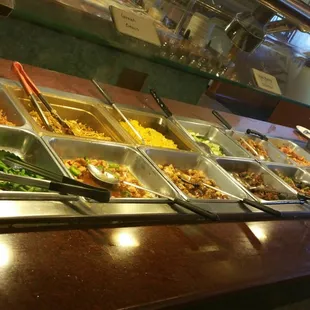 a variety of food items on display