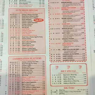 sushi and sashimi, menu