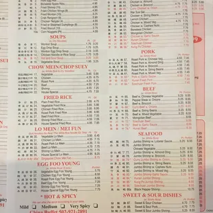 menu