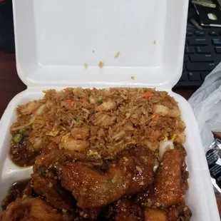 Braised Wings with Shrimp Fried Rice