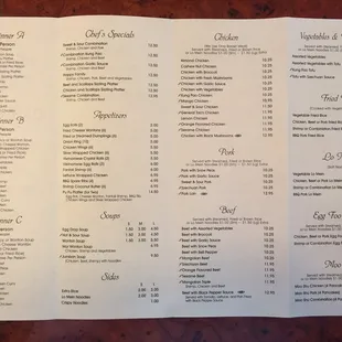 menu