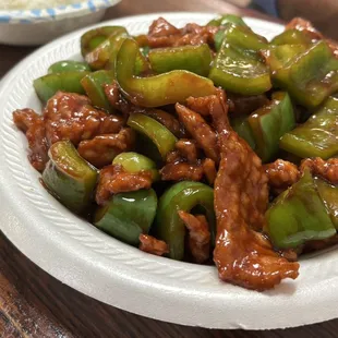 Beef with Green Pepper (Pepper Steak ) no onion