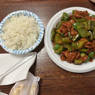 Beef with Green Pepper (Pepper Steak ) no onions