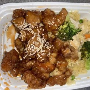 Piece of metal with food