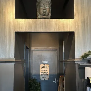 the entrance to the restaurant