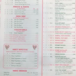menu