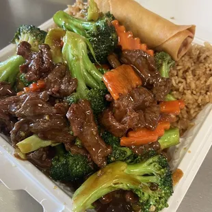 Beef with broccoli plates