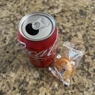 The sweetest employees ever packed me a cookie with my coke