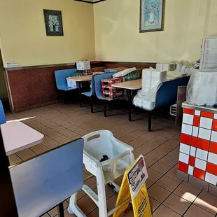 Unprofessional storage space for a decade(s) now. They need to create some sort of line formation inside this particular spot.