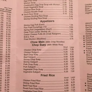 Current menu