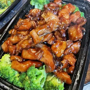 bourbon chicken.