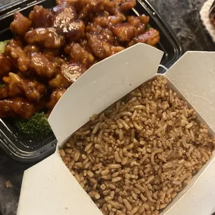 General Tso's Chicken and fried rice