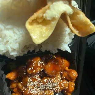 Chicken D10. Sesame Chicken Dinner Combo