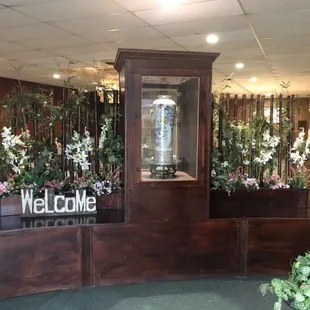 the entrance to the restaurant