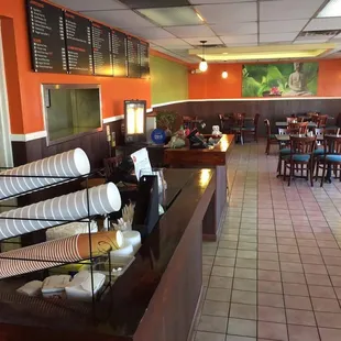 a view of the dining area