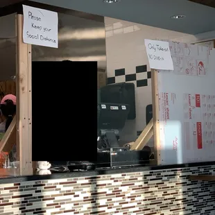 the counter of a chinese restaurant