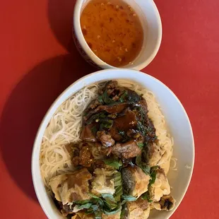 Vermicelli beef and eggroll