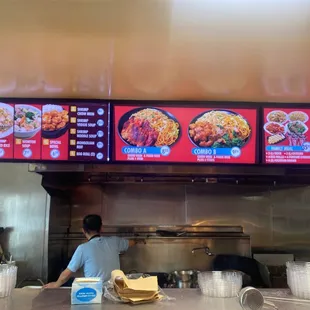 menus on the wall of a restaurant