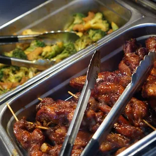 chicken wings and fried chicken, interior