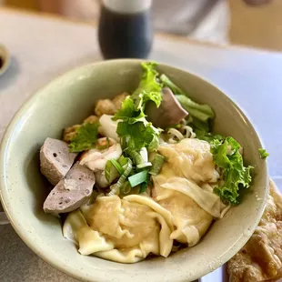 Combination dry egg noodle soup