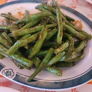 Garlic Green Beans with Fried Tofu