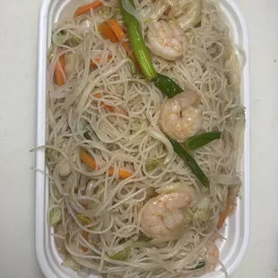 Shrimp mei Fun( skinny rice noodles)