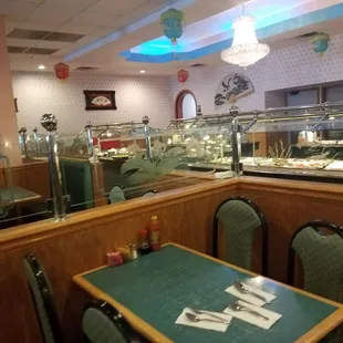 a view of a buffet area