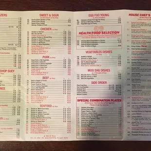 menu
