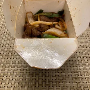 a take out box of food