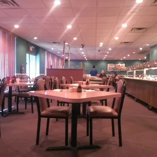 the dining area of the restaurant