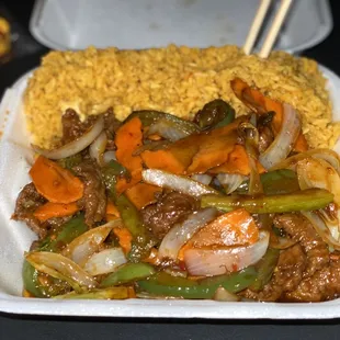 Szechuan Beef Combination Plate