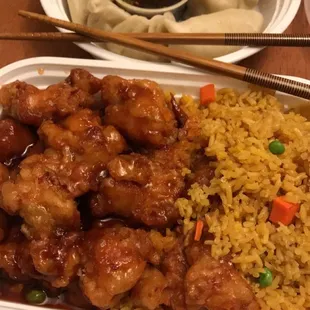 General Tso's Chicken &amp; Steamed Dumplings