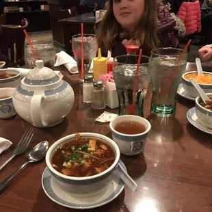 Hot and Sour Soup and hot tea