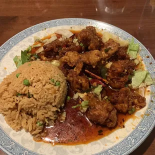 Chicken and fried rice!