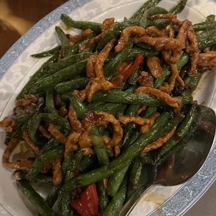 Mala green beans with pork