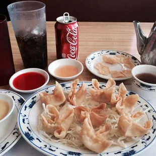 Crab puffs with sauces to follow