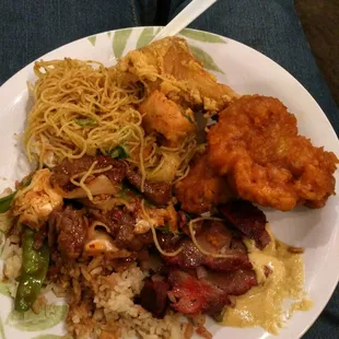 Singapore noodles, fried chicken wings, and 5x spicy szechuan beef.....Mmm ..mmmm