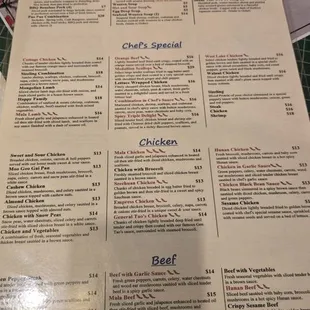 menu