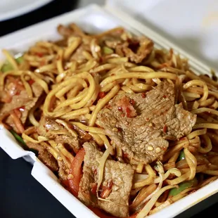Beef Lo Mein (extra spicy)