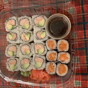 2x order California Roll and 1 order Salmon roll