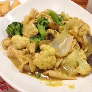 Mussaman Curry with chicken. Veggies done just right!