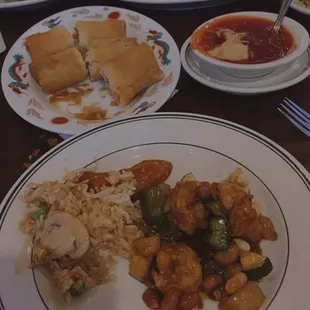 Egg Rolls Kung Pao Prawns