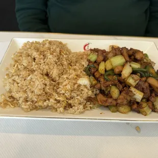 Szechwan pepper chicken with fried rice