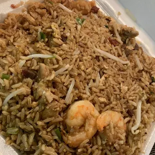 House special fried rice (with $2 extra shrimp)