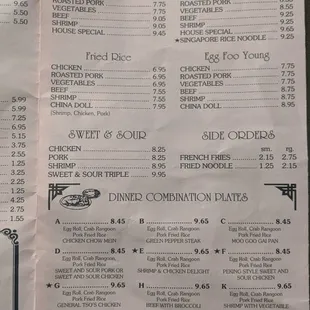 menu